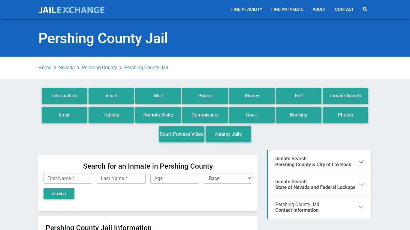 Pershing County Jail Roster Lookup, NV, Inmate Search