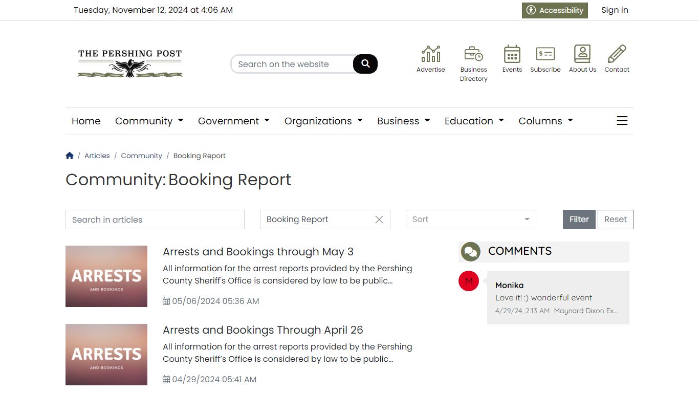 Booking Report - thepershingpost.com